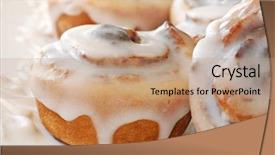  Presentation with cinnamon - Slide deck having delicious freshly baked cinnamon rolls background and a coral colored foreground