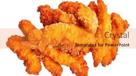  Presentation with fried chicken - Slide set consisting of delicious-fried-chicken-over-isolated background and a gold colored foreground