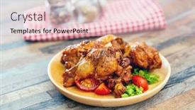  Presentation with fried chicken - Amazing PPT theme having delicious-fried-chicken-wings backdrop and a lemonade colored foreground