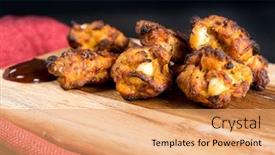  Presentation with fried chicken - Amazing PPT theme having delicious-fried-chicken-wings backdrop and a  colored foreground