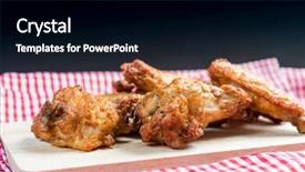  Presentation with fried chicken - Presentation theme consisting of delicious-fried-chicken-wings and a  colored foreground