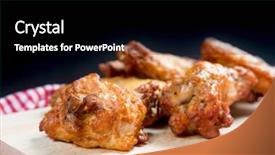  Presentation with fried chicken - Audience pleasing presentation design consisting of delicious-fried-chicken-wings and a  colored foreground