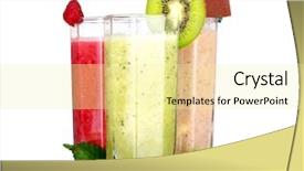  Presentation with smoothies - Audience pleasing theme consisting of delicious fruit smoothies and fruits backdrop and a blonde colored foreground