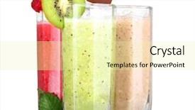  Presentation with smoothies - PPT theme having shake drink - delicious fruit smoothies and fruits background and a blonde colored foreground