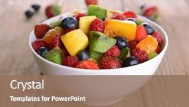  Presentation with salad - Theme having flooded quarry in inkerman crimea blue pond on the place of former whiter limestone mine background and a tawny brown colored foreground.