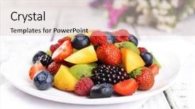  Presentation with table meal plan for osteotphorosis - Colorful slides enhanced with tracking shot of boxer man having video chat on smartphone with friends after workout at urban location outdoors in winter backdrop and a gray colored foreground.