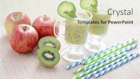  Presentation with smoothie - Amazing presentation design having delicious-fruity-smoothie-food backdrop and a soft green colored foreground