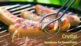  Presentation with german - Colorful presentation enhanced with delicious german sausages backdrop and a tawny brown colored foreground