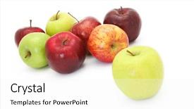  Presentation with golden - Presentation having delicious granny smith and fuji background and a  colored foreground