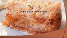  Presentation with sweet pastry - PPT theme having delicious-greek-sweet-pastry-named background and a lemonade colored foreground