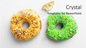  Presentation with yellow green - Presentation theme consisting of delicious green and yellow donuts background and a white colored foreground