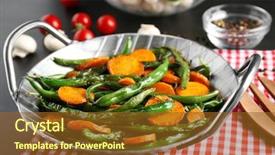  Presentation with beans - Theme with delicious green beans and carrot background and a tawny brown colored foreground