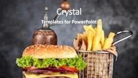  Presentation with burger - Presentation theme consisting of delicious grilled burger background and a dark gray colored foreground