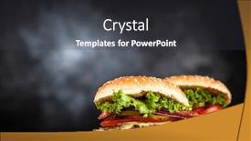  Presentation with burger - Slide set with delicious grilled burger background and a dark gray colored foreground