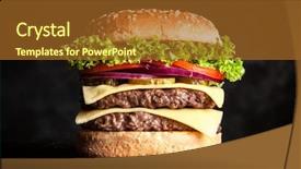  Presentation with burger - Colorful presentation theme enhanced with delicious grilled burger backdrop and a tawny brown colored foreground