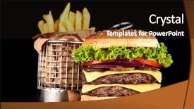  Presentation with burger - Colorful PPT layouts enhanced with delicious grilled burger backdrop and a black colored foreground