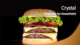  Presentation with burger - Audience pleasing theme consisting of delicious grilled burger backdrop and a black colored foreground