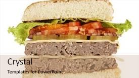  Presentation with burger - Cool new theme with delicious grilled burger backdrop and a coral colored foreground