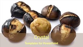  Presentation with grilled - Beautiful PPT theme featuring delicious grilled chestnuts isolated backdrop and a tawny brown colored foreground