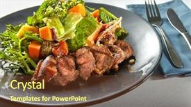  Presentation with duck - Presentation theme having delicious grilled meat duck with roasted pumpkin background and a tawny brown colored foreground