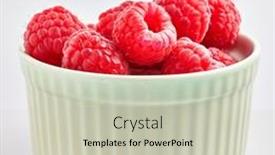  Presentation with ceramic - Presentation design consisting of delicious-group-of-raspberries background and a  colored foreground