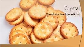 Presentation with salty - Presentation theme with delicious-group-of-salty-biscuits background and a yellow colored foreground