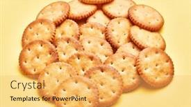  Presentation with salty - Slide deck with delicious-group-of-salty-biscuits background and a yellow colored foreground