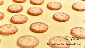  Presentation with salty - Slide set with delicious-group-of-salty-biscuits background and a yellow colored foreground