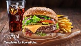  Presentation with noodles chinese food dark - Slide set consisting of delicious-hamburger-with-cola background and a tawny brown colored foreground