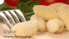  Presentation with herbs - Beautiful slides featuring delicious-hand-made-gnocchi-using backdrop and a coral colored foreground