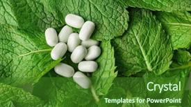  Presentation with chemistry leaves green leaf - Presentation theme enhanced with delicious hard candies on mint background and a forest green colored foreground