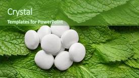  Presentation with mint - Amazing PPT theme having delicious hard candies on mint backdrop and a tawny brown colored foreground