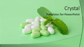  Presentation with mint - Presentation theme having delicious hard mint candies background and a mint green colored foreground