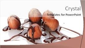 Presentation with syrup - Amazing slide set having delicious-hazelnut-and-chocolate-syrup backdrop and a white colored foreground