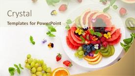  Presentation with healthy eating - Cool new presentation theme with delicious-healthy-salad-of-fresh backdrop and a cream colored foreground