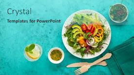  Presentation with fresh avocado - Beautiful theme featuring delicious-healthy-salad-of-fresh backdrop and a arctic colored foreground