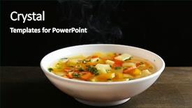  Presentation with steam - Presentation theme featuring delicious home cooked food with steam on table on black background background and a black colored foreground