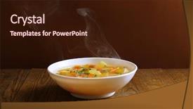  Presentation with steam - Amazing slides having delicious home cooked food backdrop and a wine colored foreground