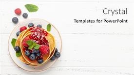  Presentation with breakfast - Presentation having delicious-homemade-pancakes-with-summer background and a white colored foreground