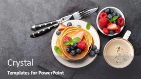  Presentation with berries - Audience pleasing presentation theme consisting of delicious-homemade-pancakes-with-summer backdrop and a dark gray colored foreground