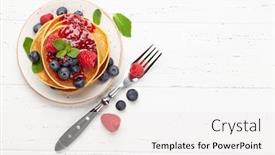  Presentation with jam - PPT theme featuring delicious-homemade-pancakes-with-summer background and a white colored foreground