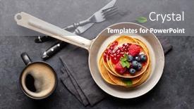  Presentation with berries - Presentation theme with delicious-homemade-pancakes-with-summer background and a gray colored foreground