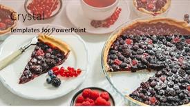  Presentation with forest - PPT theme with delicious-homemade-piece background and a coral colored foreground