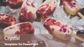  Presentation with cream - PPT layouts consisting of delicious-homemade-popsicles-made background and a coral colored foreground