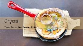  Presentation with pancake - Cool new theme with delicious-homemade-puff-pancake-cooked backdrop and a coral colored foreground