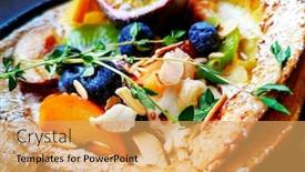  Presentation with pancake - Colorful PPT layouts enhanced with delicious-homemade-puff-pancake-cooked backdrop and a yellow colored foreground