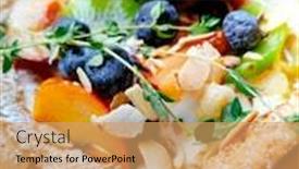  Presentation with pancake - Slides having delicious-homemade-puff-pancake-cooked background and a coral colored foreground