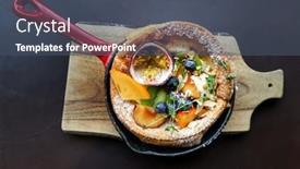  Presentation with pancake - Colorful theme enhanced with delicious-homemade-puff-pancake-cooked backdrop and a ocean colored foreground