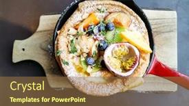  Presentation with pancake - Audience pleasing slides consisting of delicious-homemade-puff-pancake-cooked backdrop and a tawny brown colored foreground