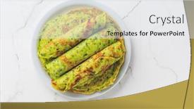  Presentation with background - Cool new slides with delicious-homemade-ramson-pancakes backdrop and a white colored foreground